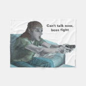 小妖精や小人ビデオゲーマーボスファイトファンタジーアートブランケット フリースブランケット (正面(横))