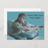 小妖精や小人ビデオゲーマーボスファイトファンタジーアートポストカード ポストカード (正面/裏面)