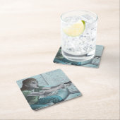 小妖精や小人ビデオゲーマー遊ズゲームファンタジー紙コースター スクエアペーパーコースター (インサイチュ)