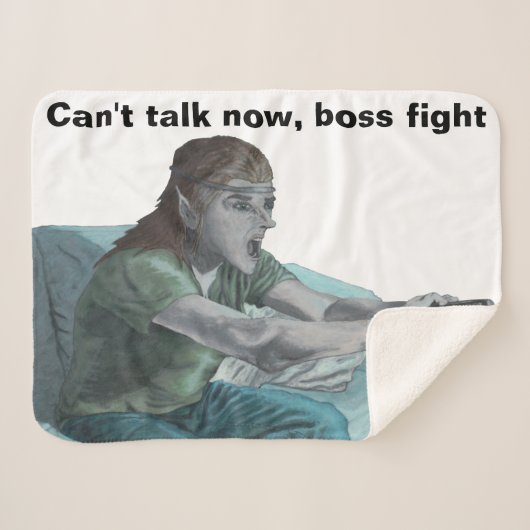 小妖精や小人ビデオゲームプレーヤーファンタジーアートシェルパブランケット シェルパブランケット (正面(横))