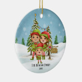 小妖精や小人ファミリーの3ママパパ&ソン セラミックオーナメント (右)