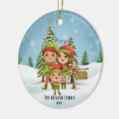 小妖精や小人ファミリーの3ママパパ&ソン セラミックオーナメント (左)