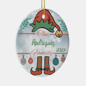 小妖精や小人ファミリークリスマス セラミックオーナメント (右)