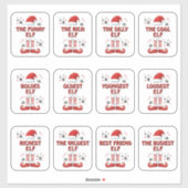 小妖精や小人ブーツサンタクロースハットホワイトクリスマス シール (シート)