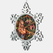 小妖精や小人プリンセスオーナメント スノーフレークピューターオーナメント (右)