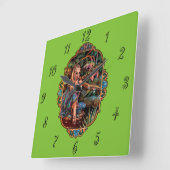 小妖精や小人プリンセス スクエア壁時計 (傾斜)