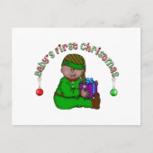 小妖精や小人ベビーアフリカ系アメリカ人1stクリスマス シーズンポストカード (正面)