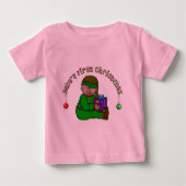 小妖精や小人ベビーアフリカ系アメリカ人1stクリスマス ベビーTシャツ (正面)