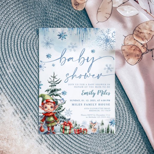 小妖精や小人ベビーシャワー招待状 招待状