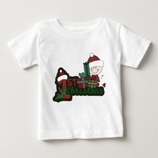小妖精や小人ベビー初めてのクリスマスTシャツ&ギフト ベビーTシャツ (正面)