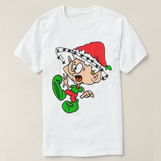 小妖精や小人ホリデーおもしろいストレスクリスマスクレッジネス Tシャツ (デザイン正面)