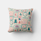 小妖精や小人ホリデーアイコンパターン クッション (正面)