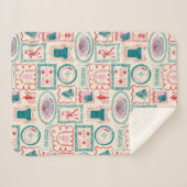 小妖精や小人ホリデーアイコンパターン シェルパブランケット (正面(横))