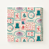小妖精や小人ホリデーアイコンパターン ノートブック (裏面)