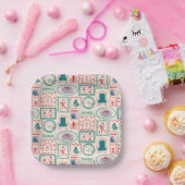 小妖精や小人ホリデーアイコンパターン ペーパープレート (パーティー)