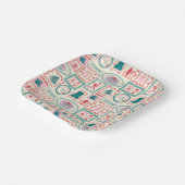 小妖精や小人ホリデーアイコンパターン ペーパープレート (傾斜あり)