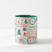 小妖精や小人ホリデーアイコンパターン マグカップ (中央)