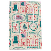 小妖精や小人ホリデーアイコンパターン ミディアムペーパーバッグ (正面)