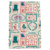 小妖精や小人ホリデーアイコンパターン ミディアムペーパーバッグ (裏面)