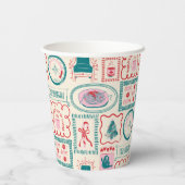 小妖精や小人ホリデーアイコンパターン 紙コップ (裏面)