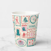 小妖精や小人ホリデーアイコンパターン 紙コップ (左)