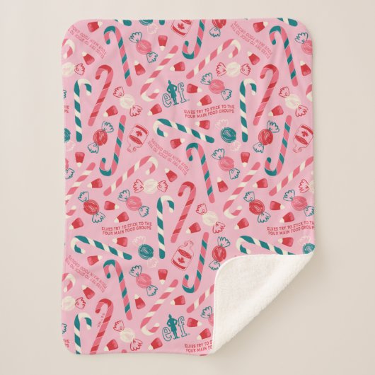 小妖精や小人ホリデーキャンディパターン シェルパブランケット (正面)