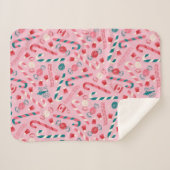 小妖精や小人ホリデーキャンディパターン シェルパブランケット (正面(横))