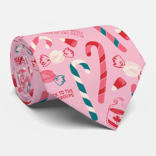 小妖精や小人ホリデーキャンディパターン ネクタイ (ロール)