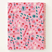 小妖精や小人ホリデーキャンディパターン ノートブック (裏面)