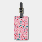 小妖精や小人ホリデーキャンディパターン ラゲッジタグ (正面縦)