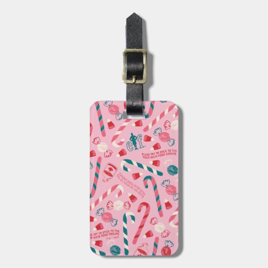 小妖精や小人ホリデーキャンディパターン ラゲッジタグ (正面縦)