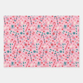 小妖精や小人ホリデーキャンディパターン ラッピングペーパーシート (正面)