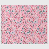 小妖精や小人ホリデーキャンディパターン ラッピングペーパー (フラット)