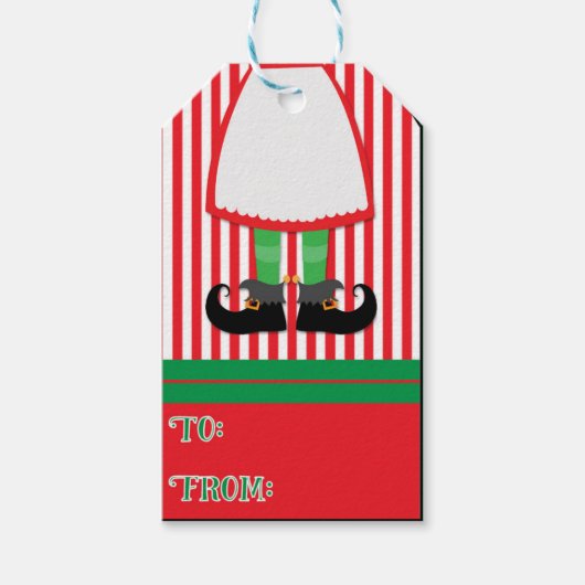 小妖精や小人ホリデーギフトラベル ギフトタグ (正面)