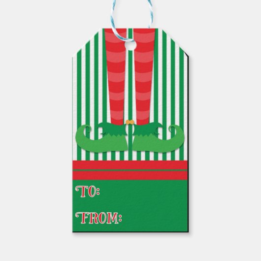 小妖精や小人ホリデーギフトラベル ギフトタグ (正面)