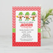 小妖精や小人ホリデーバースデーパーティーの招待 招待状 (スタンド正面)