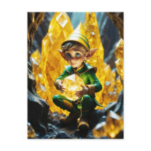 小妖精や小人ホールディングイエロークリスタル