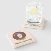 小妖精や小人ポートレートシーズンズグリーティングストーンコースター ストーンコースター (横)