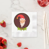 小妖精や小人ポートレートホワイトペーパーナプキン 縁ありカクテルナプキン (インサイチュ)