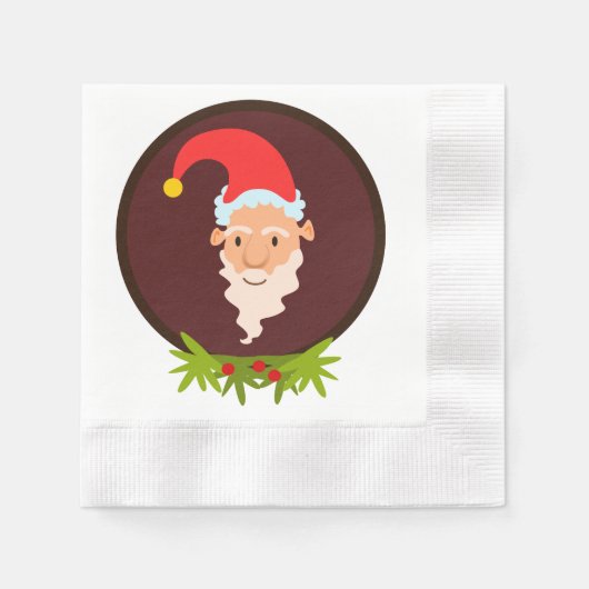 小妖精や小人ポートレートホワイトペーパーナプキン 縁ありカクテルナプキン (正面)