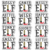 小妖精や小人ユーモア |赤と緑の特性が好ましい シール (正面)