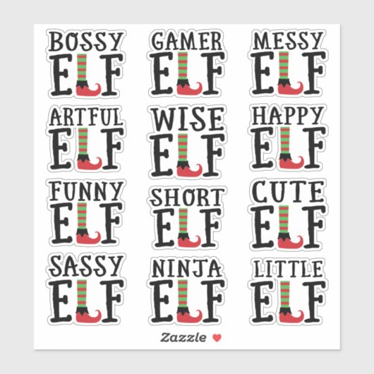 小妖精や小人ユーモア |赤と緑の特性が好ましい シール (シート)