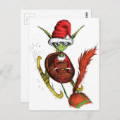 小妖精や小人ライディング ポストカード (正面/裏面)