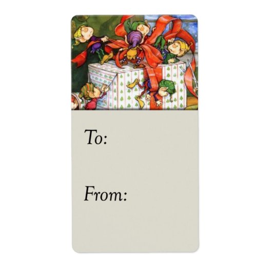 小妖精や小人ラッピングギフトラベル ラベル (正面)