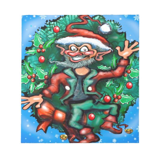 小妖精や小人リース ノートパッド (正面)