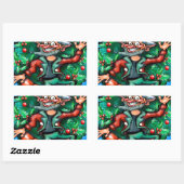 小妖精や小人リース 長方形シール (シート)