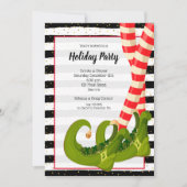 小妖精や小人レグお洒落ホリデークリスマスパーティー 招待状 (正面)