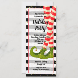 小妖精や小人レグお洒落ホリデークリスマス招待状 招待状