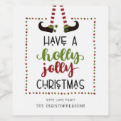 小妖精や小人レグお洒落ホリークリスマスすてき ワインラベル (シングルラベル)