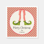 小妖精や小人レグスクリスマスホリデーパーティー スタンダードカクテルナプキン (正面)